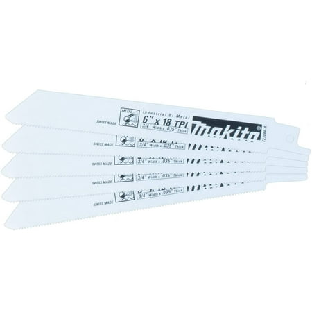 

723066-A5 6 18 Teeth Per Inch Bi-metal Reciprocating Saw Blade (5 Pack)