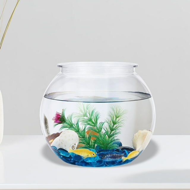 Vase Rond Transparent Bricolage Aquarium Décoratif pour les Pierres de Table de Salon