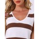 thumbnail image 5 of Conjunto de lounge para mujeres INSPIRE CHIC Pjs Top de tanque y pantalones cortos Set de pijama de punto con cuello en V XL Café, 5 of 6