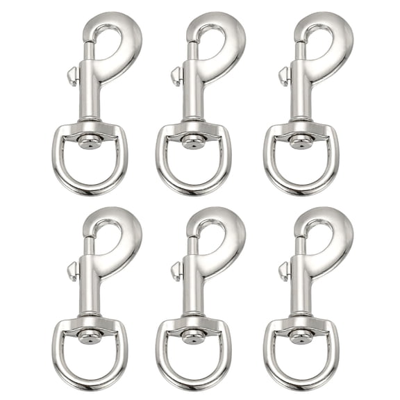 Uxcell 6 Pcs Flag Swivel Snap Clips, 3.2 Inch Heavy Duty Alloy Flag Pole Snaps Hooks, Silver Tone