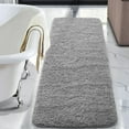 thumbnail image 2 of Alfombra de baño LOCHAS de microfibra gris, 60 x 180 cm, absorbente, 2 of 7