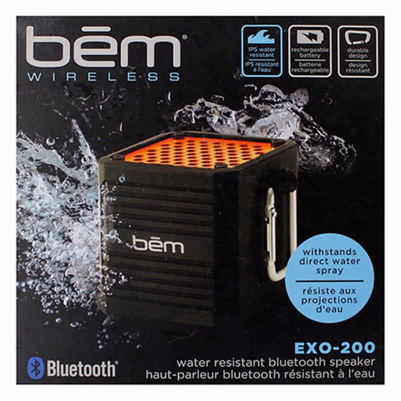 Bem Water Resistant Wireless Bluetooth Speaker Cube Exo 200 Black Orange Walmart Canada