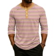 thumbnail image 2 of Hearthz Summer Men's Henley Shirts Striped Raglan 3/4 Sleeve Jersey Baseball T-Shirts Casual Workout Big and Tall Shirts for Men Graphic Tees, 2 of 8