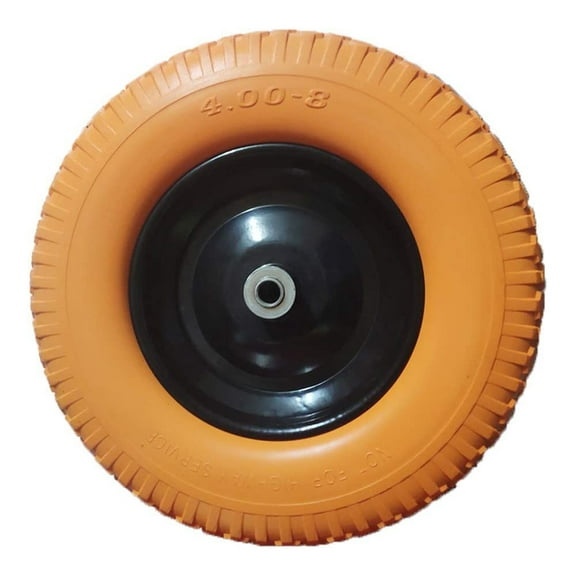 Flat Free Wheelbarrow Tire 4.80/4.00-8, 5/8 & 3/4 Bearing, 3.5" Hub