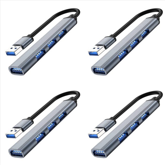 4X 4 Puertos USB Hub Splitter Multi Hub USB A USB 3.0 Adaptador USB Varios Puertos Adaptador de AlimentacióN