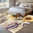 thumbnail image 5 of Rectangle Area Rug 6x9ft,Farm Sunflower Retro Plant Washable Carpet Non-Slip Runner Accent Rugs Indoor Floor Mat for Bedroom Living Room Decor,Vintage Letter, 5 of 9