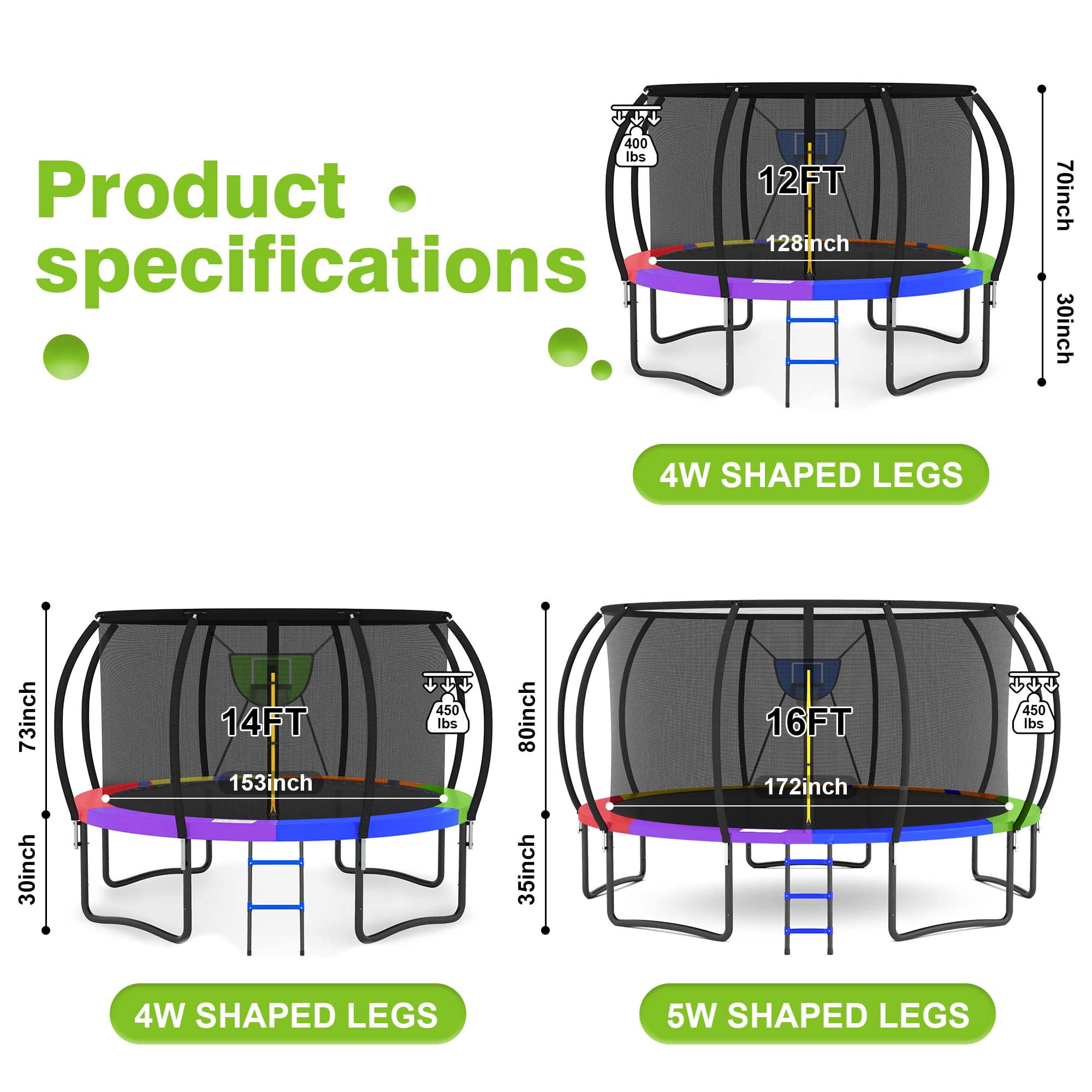 GVDV Trampoline Frame Springs and Safety Padding