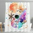 thumbnail image 1 of Rideau de Douche Dessin Animé Coloré - Scène Spatiale Fantaisiste, 1 of 4