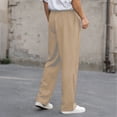 thumbnail image 5 of Kalauyu Mens Casual Pants Elastic Waist Lightweight Loose Fit Pleated Slacks Summer Dress Trousers, 5 of 9