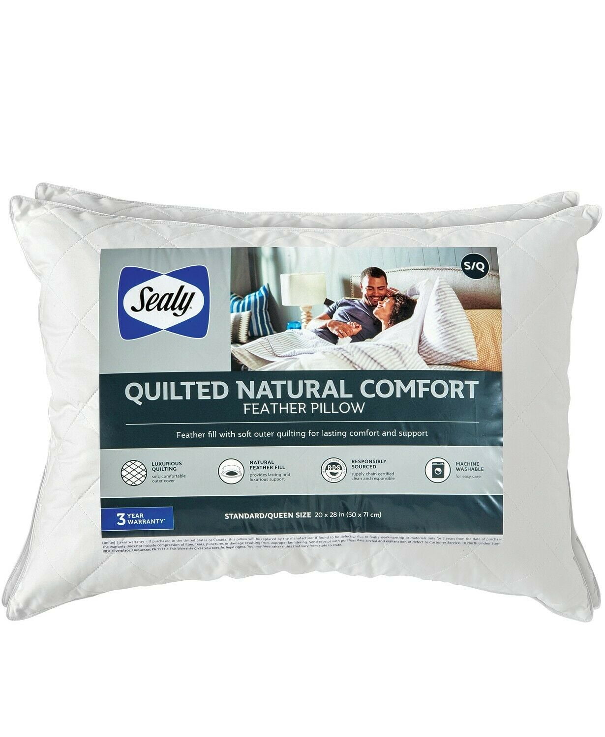 2-Pack Feather Throw Pillow Inserts Ultrasonic Quilting, 18*18 - Kroger