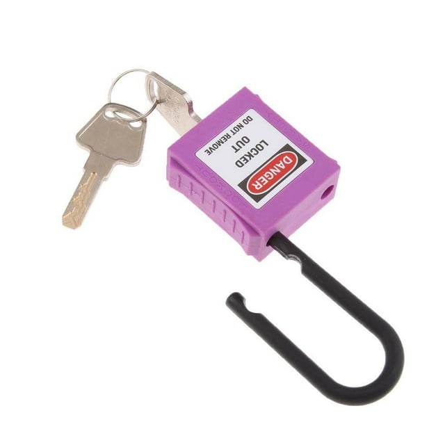 PL38-KD Cadenas de Sécurité Incurvé en PVC 38 mm avec Clé, Violet