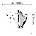 thumbnail image 4 of Music Wall Decal Classical Rocking Harp Silhouette with Musical Notations Bedroom Wall Decal for Children Instrument Cute Themed Room Décor - Size: 30 In x 27 In, 4 of 5