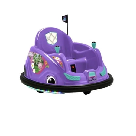 Gabby's Dollhouse 6V Bumper Car: Fun Ride with LED Lights
