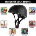 thumbnail image 3 of skateboard helmet, scooter helmet black skate helmet, bike helmet, 3 of 6