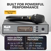 CAD Audio WX1000BP Wireless Bodypack Microphone System (510-570 MHz) Bundle with TX1000HH Handheld Microphone Transmitter, Lavalier Mic, Headset Mic, and 1/4 Guitar Cable for Stage & Vocals