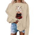 thumbnail image 5 of Inverlee Women's Cauldron Pumpkin Ghost And Bat Graphic Crewneck Sweatshirt Spooky Season Womens Everyday Halloween Themed Sweatshirt Beige S-XXL, 5 of 5