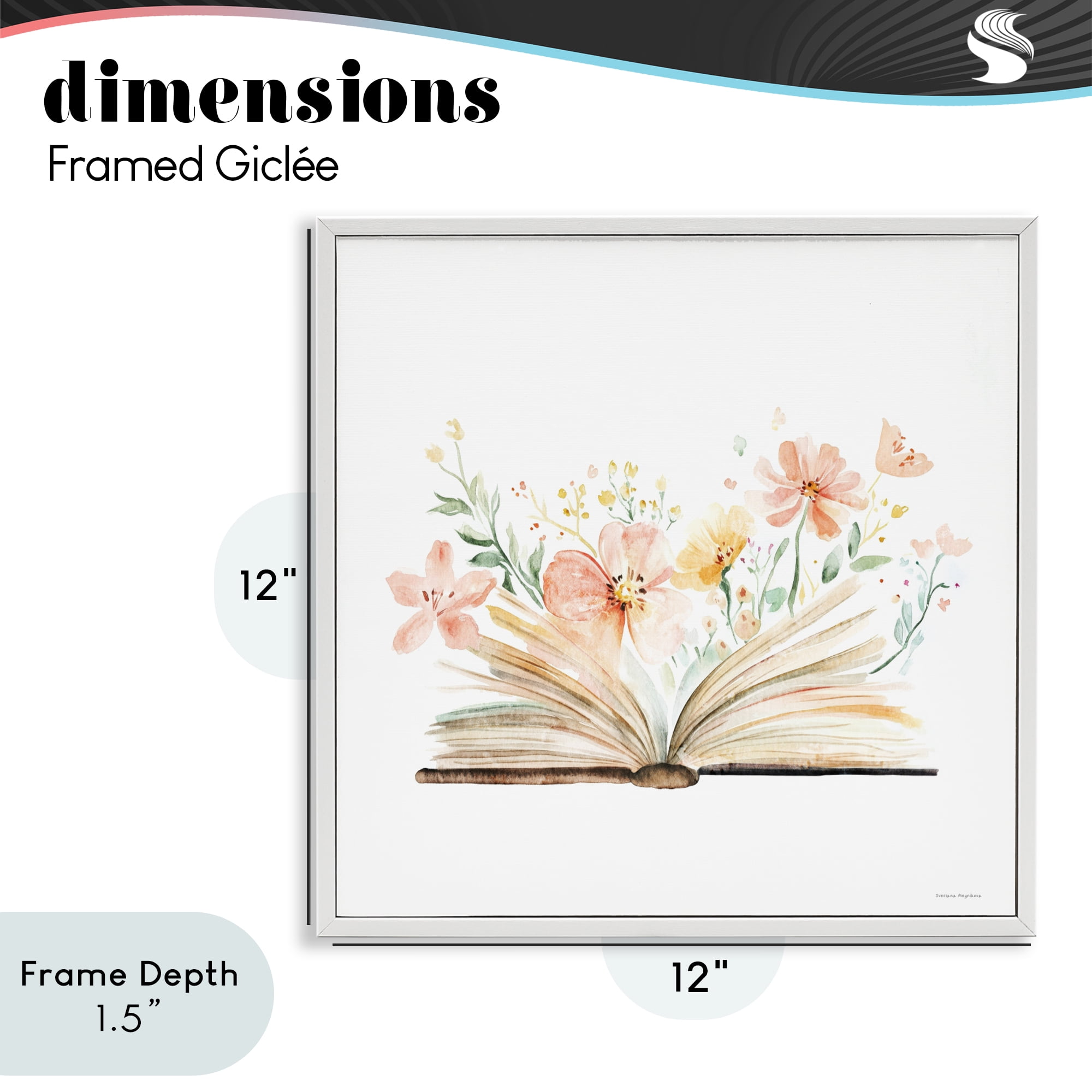 Stupell Industries Floral Flourishing Words White Framed Giclee Art, design by Svetlana Aleynikova