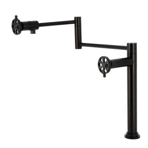 Kingston Brass KS4700RX Belknap Deck Mount Pot Filler Faucet, Matte Black