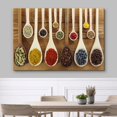 thumbnail image 3 of wall26 Canvas Print Wall Art Variety of Whole &amp; Crushed Seasonings on Wood Table Fruit Food Photography Realism Chic Scenic Colorful Multicolor Ultra for Living Room, Bedroom, Office - 32"x4, 3 of 5