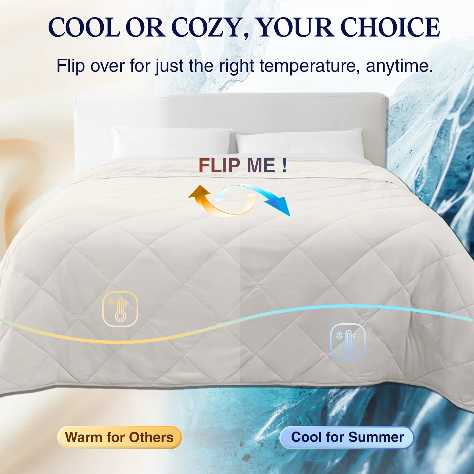 ZonLi Cooling Blanket Lightweight Breathable Cool Touch 60×80 Twin, Creamy Beige