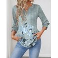 thumbnail image 3 of Women's 2025 Fashion Tops 3/4 Length Sleeve Business Casual Blouses Summer Tees Shirts, 3 of 6