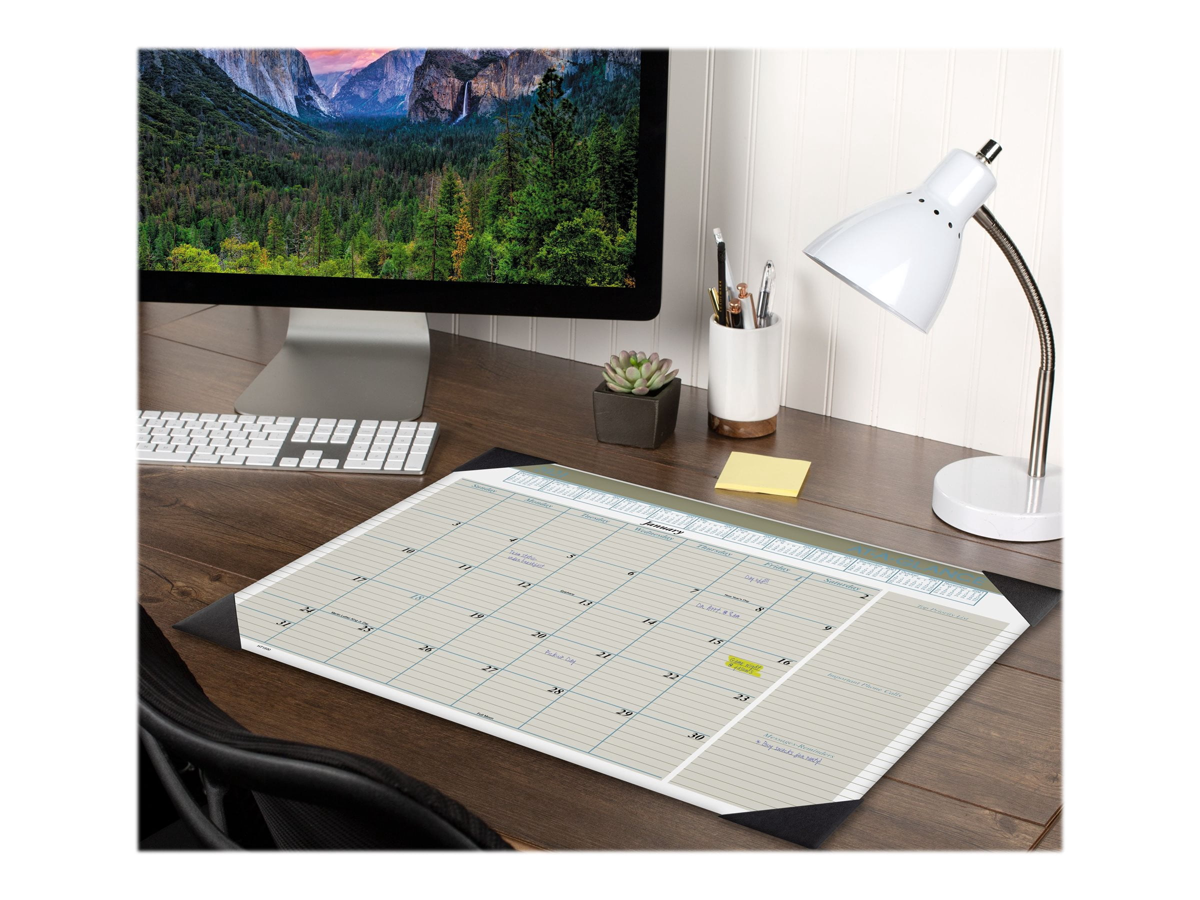 AT-A-GLANCE Executive Monthly Desk Pad Calendar, 22" x 17", Buff, 2021
