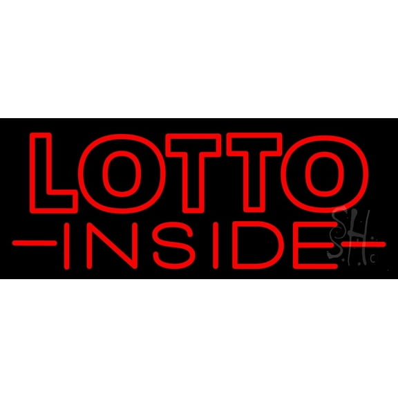 Red Lotto Inside LED Neon Sign 13 x 32 - inches, Black Square Cut Acrylic Backing, with Dimmer - Bright and Premium built indoor LED Neon Sign for Defence Force.