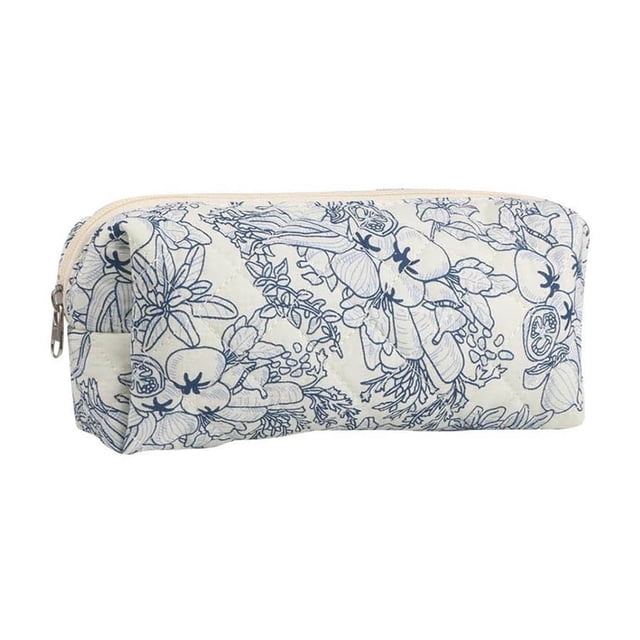 Cosmetic Bag for Women Travel Toiletry Organizer with Floral Quilted Design and Spacious Interior Cosmetic Storage Bag for Girls and Women – Practical Travel Accessory