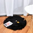 thumbnail image 6 of PiccoCasa Faux Fur Area Rug Shaggy Floor Mat, Black 2x2 Feet Round, 6 of 6