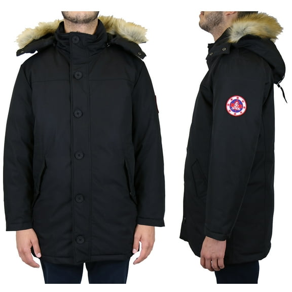 Mens Tech Heavyweight Long Parka Winter Jacket Coat