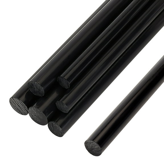 6Pcs 3 Style Round Plastic Sticks Acetal Bar Dowel Rod DIY Sand Table Building Mould Accessories Black 300x8~12mm 2pcs/style