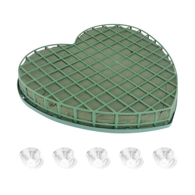 1PC Wedding Car Floral Mud Car Head Flower Decoration Plate DIY Flowers Arranging Mud Creative DIY Flower Mud with Suction Cup for Wedding Party Use (Green Large Size Random Style)