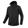thumbnail image 2 of amkenre Rain Jacket Men Solid Full Zip Coats Pocket Long Sleeve Hooded Blouses Windproof Waterproof Thermal Outerwear Mens Golf Hiking Sportswear Winter Plus Size M-4XL, 2 of 5