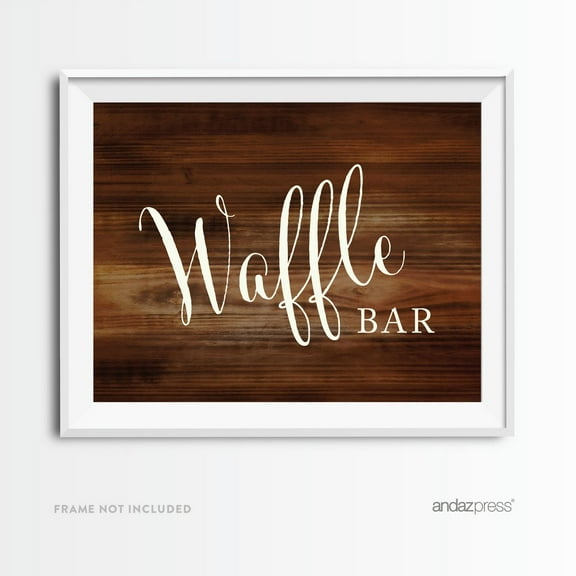 Waffle Bar Rustic Wood Wedding Party Signs