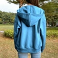 thumbnail image 5 of Fashion Women' Zip Up Hoodie Retro Hooded Jacket with Zipper Womens Hoodie Jacket with Sweatshirt Solid Color Sweatshirt Coat for Women -, 5 of 10