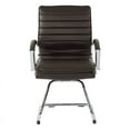 thumbnail image 3 of Office Star Chaise en Faux Cuir pour Invités, Espresso avec Base Chromée, 3 of 6