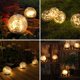 thumbnail image 3 of Luz solar decoración de jardín al aire libre luz esférica solar craquelada impermeable, luz esférica LED, 12 cm, luz cálida, 3 of 4