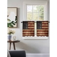 thumbnail image 3 of Vintage American Flag Tier Curtains 36 Inch Length,Sheer Curtains for Bedroom Living Room Window Farmhouse Shabby Retro Red Blue Small Half Window Kitchen Curtains & Drapes 27.5"x36" 2 Panels, 3 of 6