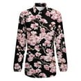 thumbnail image 4 of Cherry Blossom Print Long Sleeve Blouse Woman Streetwear Casual Shirts Summer Oversize Woman Streetwear Clothing Birthday Present, 4 of 7