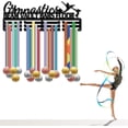 thumbnail image 7 of Gymnastics Medal Hanger Display Medal Holder Rack Organizer Sports Metal Hanging Iron Wall Mount Frame Decor Medal Hangers with 12Hooks for Runner Marathon Medalist Black 15.7 x 6Inch, 7 of 7