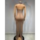 thumbnail image 4 of Vestido largo transparente de malla Sexy con diamantes brillantes para mujer, fiesta de graduación, noche, celebración, cumpleaños, espectáculo, escenario, Club, 4 of 5