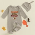 thumbnail image 2 of Aayomet Baby Boy Thanksgiving Outfit Little Turkey Footie Romper Newborn Clothes,Baby Thanksgiving Outfit Boy Long Sleeve Jumpsuit with Hat, 2 of 8