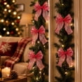 thumbnail image 6 of 12Pcs Iridescent Red Christmas Bow Ornaments, Large Sheer Fabric Bows for Christmas Tree Wreath Garland Gift Wrap Holiday Decor, 6 of 6