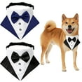 thumbnail image 2 of Chien Cou Cravate Collier Réglable Chiot Noeud Papillon Bandana Chien Triangle Bavoir, 2 of 10