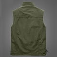 thumbnail image 3 of Atogsazn Men Casual Zipper Jacket Loose Stand Collar Sleeveless Muti Pockets Tank Top for Men Solid Color Coat 04-Army Green L on Clearance, 3 of 4