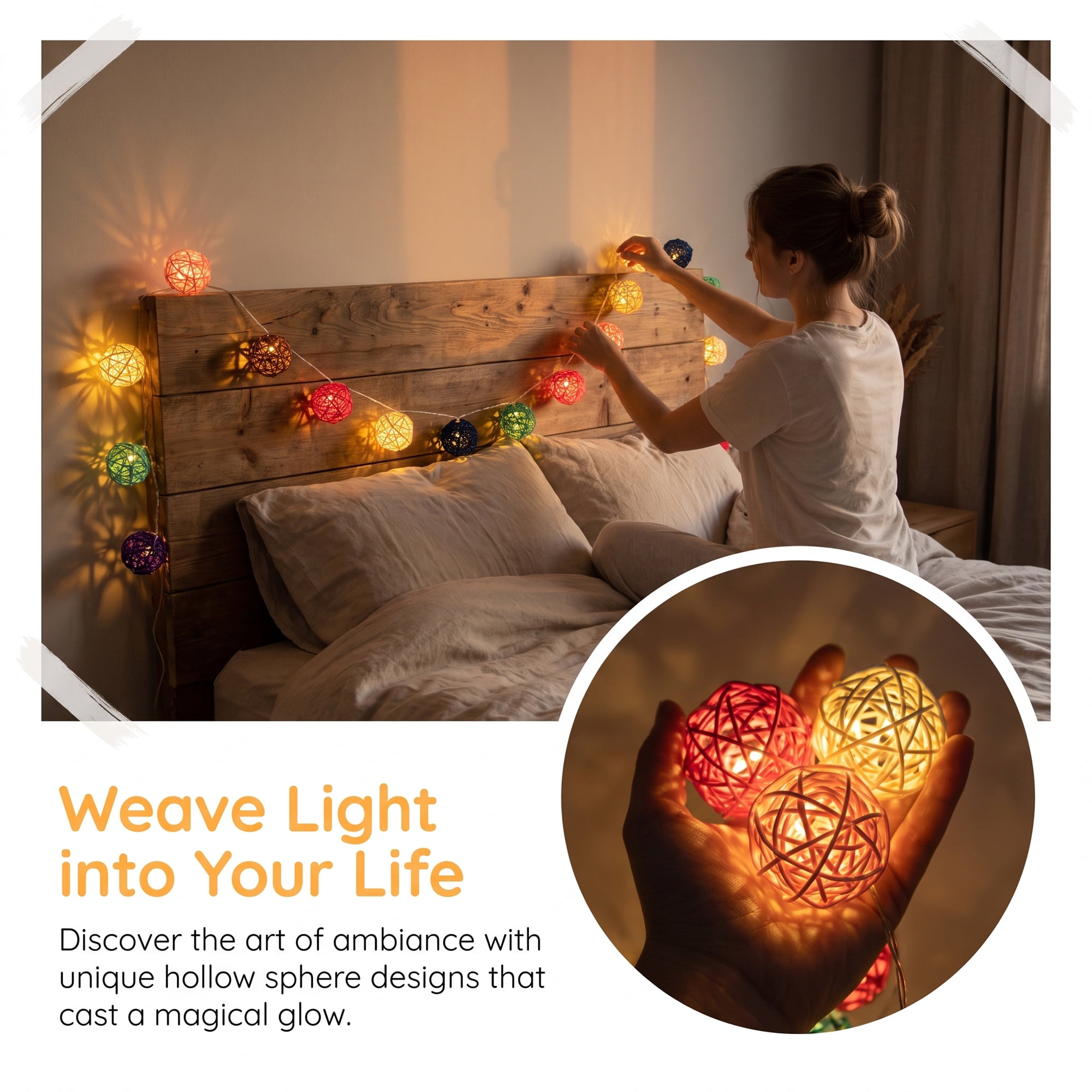 Unique Bargains Moroccan Orb Decor Lights with Flexible Design 9.8 ft USB Powered