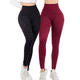 thumbnail image 1 of Pack de 2 Leggings Casuales de Mujer Unitalla de Yoga para Dama y Cintura Alta Pantalones Ajustados con Control de Abdomen no transparentan, 1 of 5