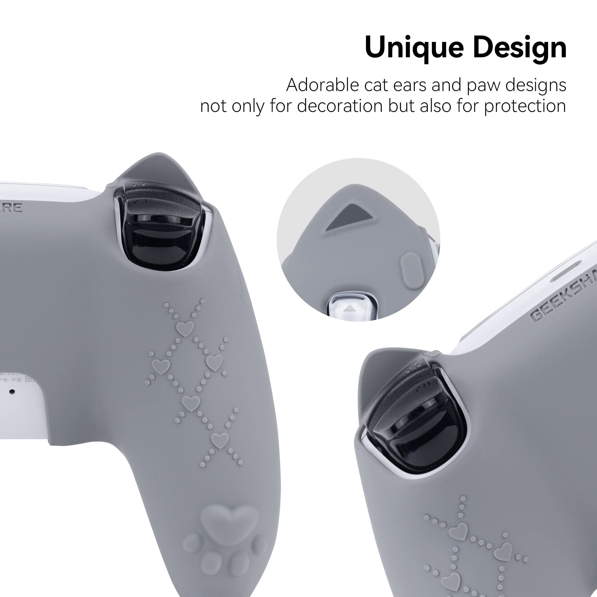 GeekShare Cat Paw PS4 Controller Skin Funda protectora de silicona  antideslizante para Playstation 4 DualSense Wireless Controller - Rosa