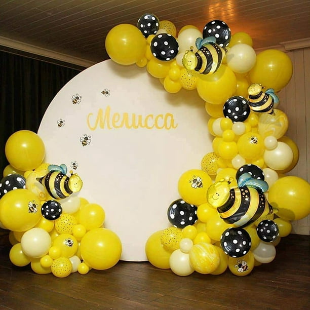 YANSION Honey Bee Birthday Party Decorations, Bee Balloon Garland Arch ...