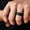 Black Size 13 C6, variant on Men's Wedding Rings Soft Comfort Fit, QQZ Durable Alloy Double Band Ring Set, Black Sizes 7-13 Gym Climbing Active Lifestyle Jewelry Gift